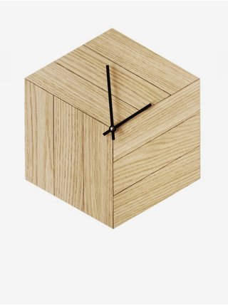 Béžové dřevěné nástěnné hodiny BeWooden Arte Clock