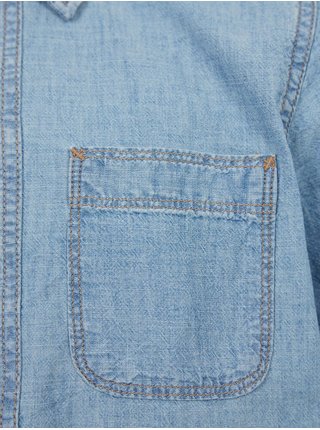 Světle modrá klučičí džínová košile s krátkým rukávem GAP