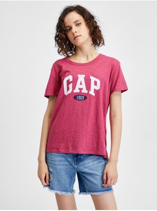 Tmavoružové dámske melírované tričko GAP