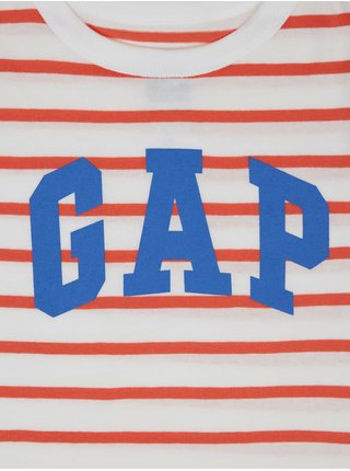 Bílo-červené klučičí pruhované tričko GAP 