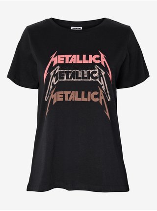 Čierne tričko Noisy May Nate Metallica