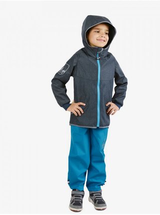 Modré chlapčenské softshellové nohavice s vysokým pásom Unuo