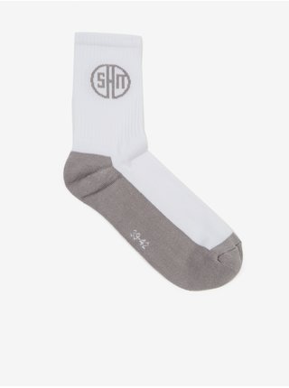 Šedo-bílé unisex ponožky SAM 73