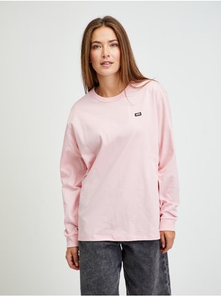 Světle růžové dámské tričko s dlouhým rukávem VANS