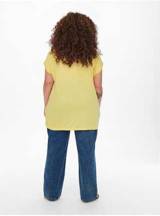 Žlté vzorované voľné tričko ONLY CARMAKOMA Flake