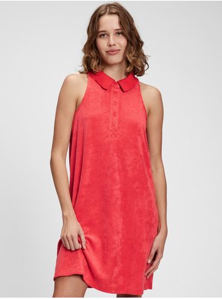 Červené dámske krátke šaty s golierom GAP