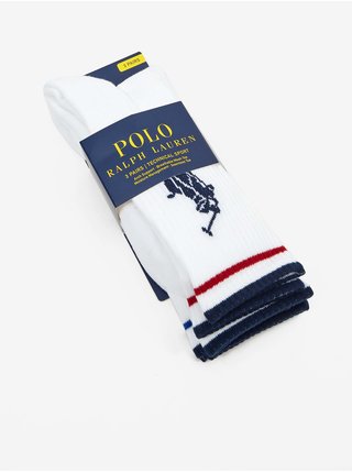 Sada troch párov ponožiek v bielej farbe POLO Ralph Lauren