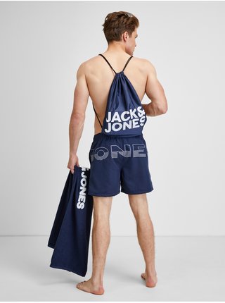 Sada pánskych plaviek, uteráku a vaku v tmavomodrej farbe Jack & Jones Summer Beach