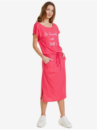 Letné a plážové šaty pre ženy SAM 73 - tmavoružová