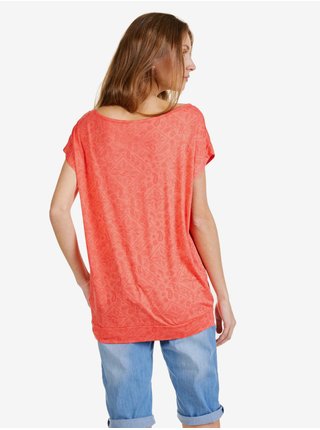 Korálové dámské vzorované tričko SAM 73 Cindy