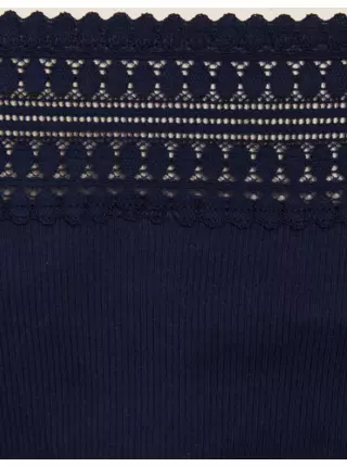 Tmavě modré krajkové vysoce střižené kalhotky Anise, 3 ks Marks & Spencer