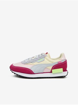 Modro-růžové dámské tenisky s koženými detaily Puma Future Rider
