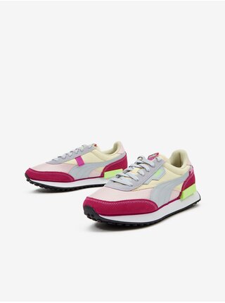 Modro-růžové dámské tenisky s koženými detaily Puma Future Rider