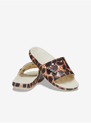 Hnedé dámske vzorované papuče Crocs