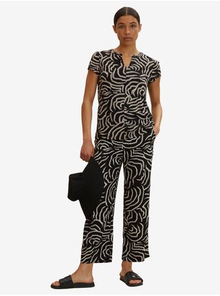Černé dámské vzorované culottes Tom Tailor