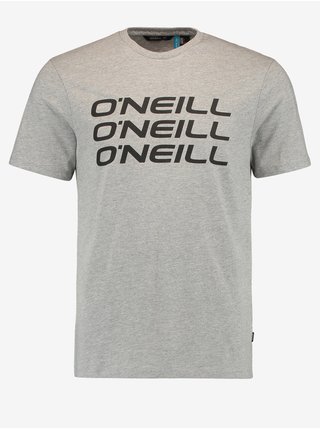 Světle šedé pánské žíhané tričko O'Neill Triple Stack