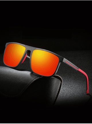 Červeno-černé sportovní polarizační sluneční brýle VeyRey Rill 
