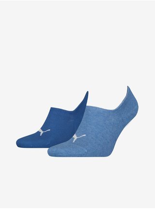 Sada dvoch párov ponožiek v modrej farbe Puma
