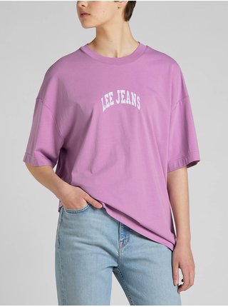 Růžové dámské oversize tričko Lee
