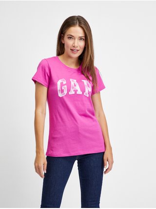 Tmavě růžové dámské tričko s logem GAP 