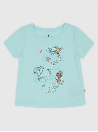 Modré dievčenské tričko s potlačou GAP