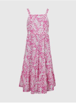 Bílo-růžové holčičí vzorované šaty GAP