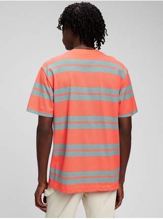 Šedo-oranžové pánské pruhované tričko GAP 