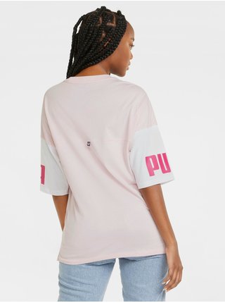Světle růžové dámské oversize tričko Puma