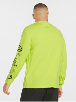 Neonově zelené pánské tričko s dlouhým rukávem Puma Qualifier