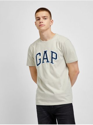 Béžové pánske bavlnené tričko s logom GAP