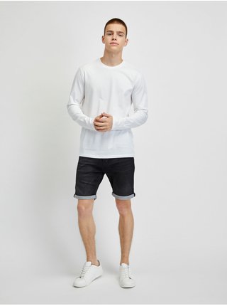 Bílé pánské basic tričko s dlouhým rukávem GAP
