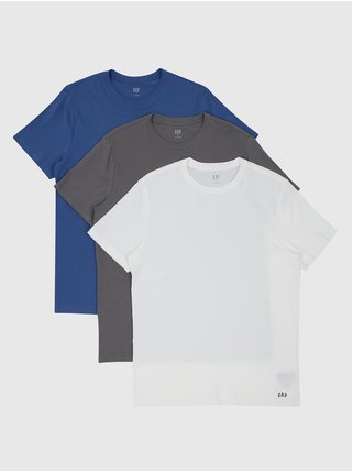 Sada troch pánskych basic tričiek v bielej, šedej a tmavomodrej farbe GAP