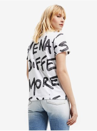 Černo-bílé dámské vzorované tričko Desigual Enya