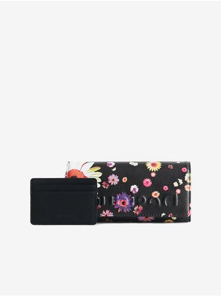 Čierna dámska kvetovaná veľká peňaženka Desigual Daisy Pop