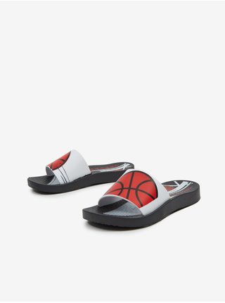 Červeno-černé klučičí pantofle s motivem Ipanema Urban Slide Kids 