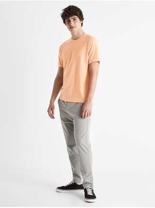 Svetlo oranžové hladké bavlnené tričko Celio Cecola