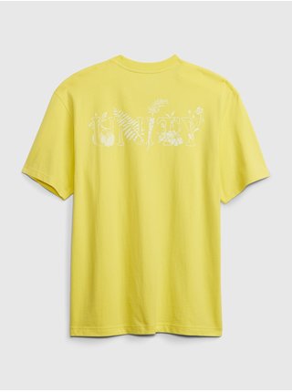 Žlté pánske tričko z organickej bavlny GAP × Ron Finley