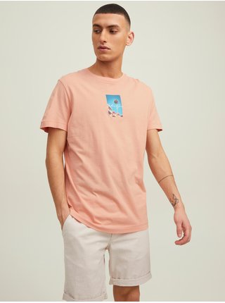 Růžové tričko Jack & Jones Malibu