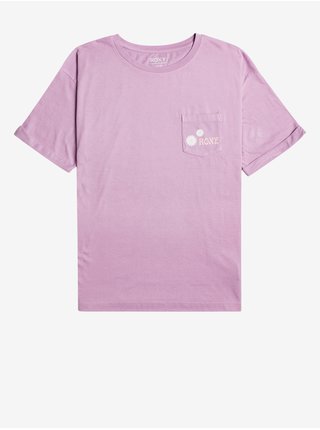 Svetlofialové dámske tričko s potlačou na chrbte Roxy Loving Bomb