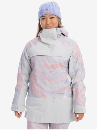 Světle fialová dámská vzorovaná zimní bunda Roxy Chloe Kim