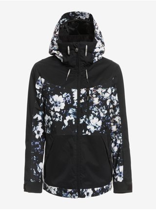 Čierna dámska zimná kvetovaná bunda Roxy Presonce Park