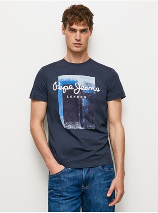 Tmavomodré pánske tričko Pepe Jeans Sawyer