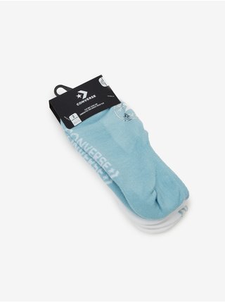 Sada troch párov dámskych ponožiek v biele a modrej farbe Converse