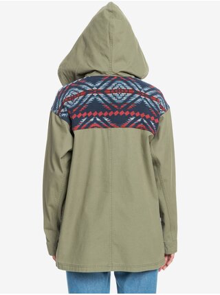Khaki dámská lehká vzorovaná bunda Roxy Caught Inside