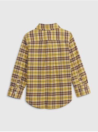 Žltá chlapčenská kockovaná košeľa GAP