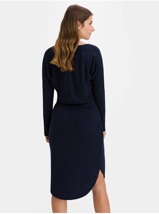Šaty softspun banded waist dress Modrá
