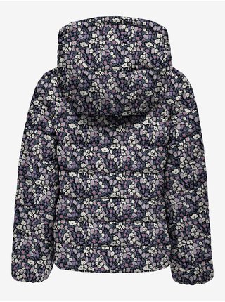 Tmavě fialová holčičí květovaná bunda ONLY Tanea