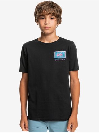 Čierne chlapčenské tričko s potlačou Quiksilver Radical Roots