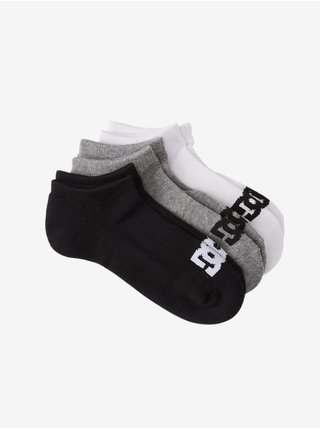 Sada tří párů dětských ponožek v bílé, šedé a černé barvě DC 
