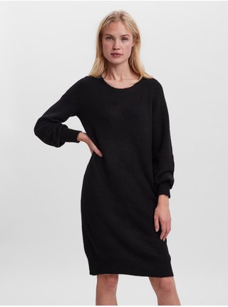 Černé svetrové šaty s příměsí vlny VERO MODA Simone